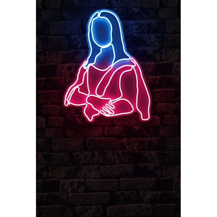 Iluminación LED decorativa de plástico Mona Lisa rosado azul