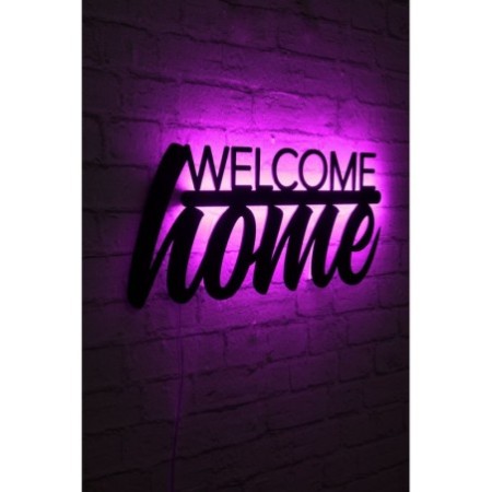 Iluminación LED decorativa Welcome Home rosa 53x25 cm