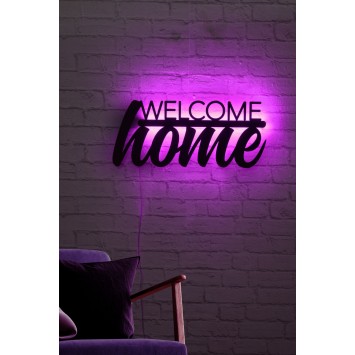 Iluminación LED decorativa Welcome Home rosa 53x25 cm