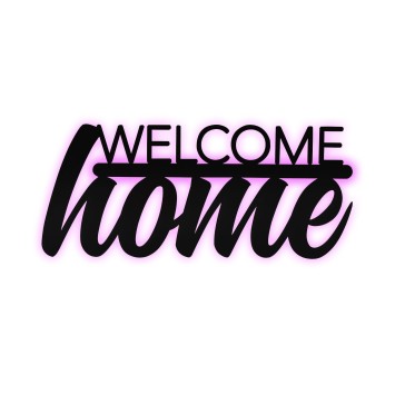 Iluminación LED decorativa Welcome Home rosa 53x25 cm