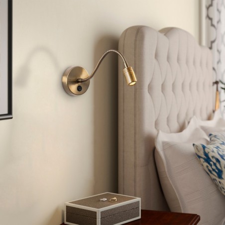 Lámpara de pared Reading-3242 oro cobrizo metal 8x38x15 cm