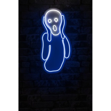 Iluminación LED decorativa de plástico Scream azul blanco 28x55x3 cm