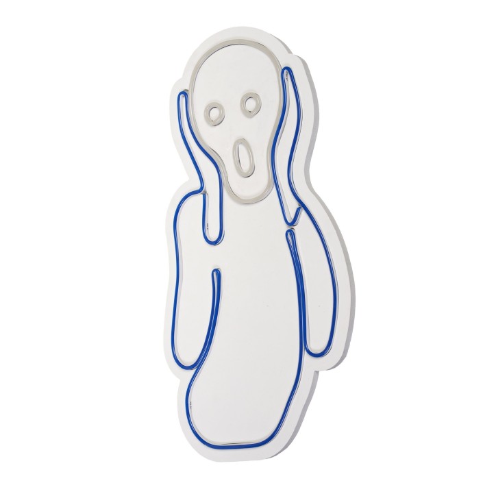 Iluminación LED decorativa de plástico Scream azul blanco 28x55x3 cm