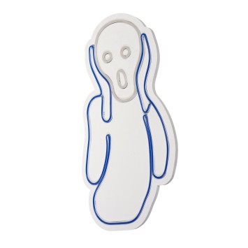 Iluminación LED decorativa de plástico Scream azul blanco 28x55x3 cm