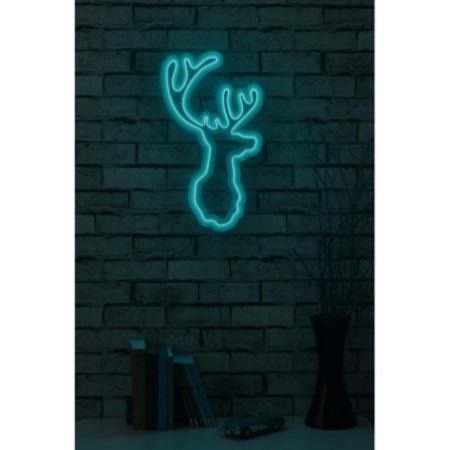 Iluminación LED decorativa de plástico Deer azul 21x34x2 cm