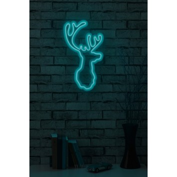 Iluminación LED decorativa de plástico Deer azul 21x34x2 cm