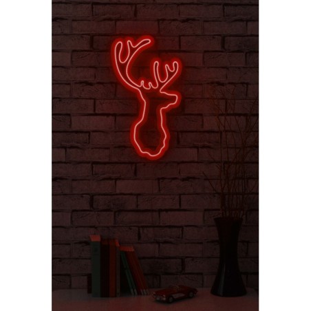 Iluminación LED decorativa de plástico Deer rojo 21x34x2 cm