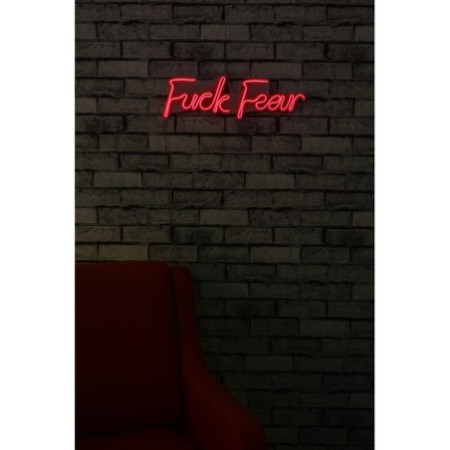 Iluminación LED decorativa de plástico Fuck Fear rojo 49x15.5x2 cm