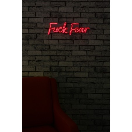 Iluminación LED decorativa de plástico Fuck Fear rojo 49x15.5x2 cm