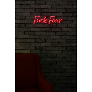 Iluminación LED decorativa de plástico Fuck Fear rojo 49x15.5x2 cm