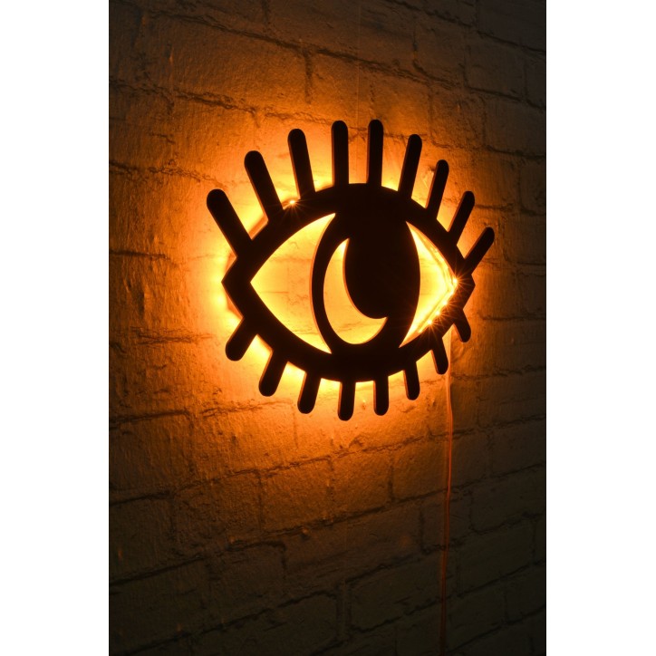 Iluminación LED decorativa Evil Eye amarillo 45x30 cm