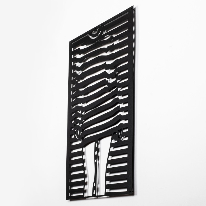 Decoración pared de metal Woman Dress negro 39x56 cm