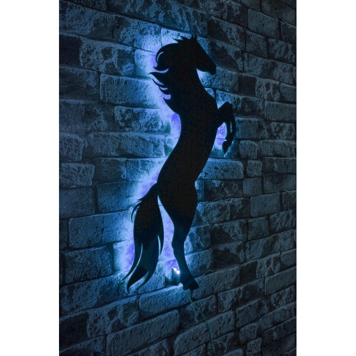 Iluminación LED decorativa Wild Horse azul 60x30 cm