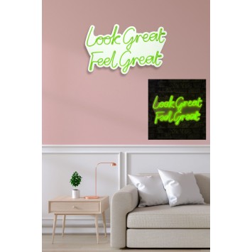 Iluminación LED decorativa de plástico Look Great Feel Great verde 36x58x2 cm