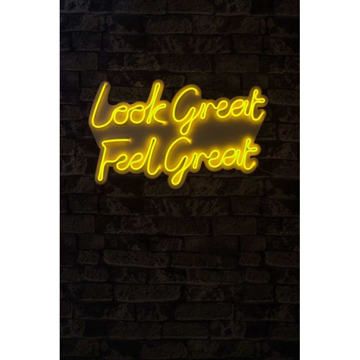 Iluminación LED decorativa de plástico Look Great Feel Great amarillo 36x58x2 cm