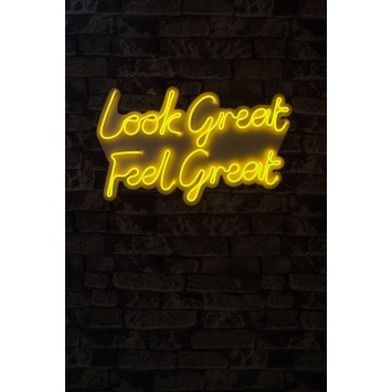 Iluminación LED decorativa de plástico Look Great Feel Great amarillo 36x58x2 cm