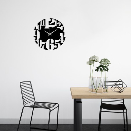 Reloj de pared metal Metal Wall Clock 1 negro 48x48 cm