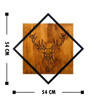 Decoración pared de madera Deer nogal negro 54x54 cm