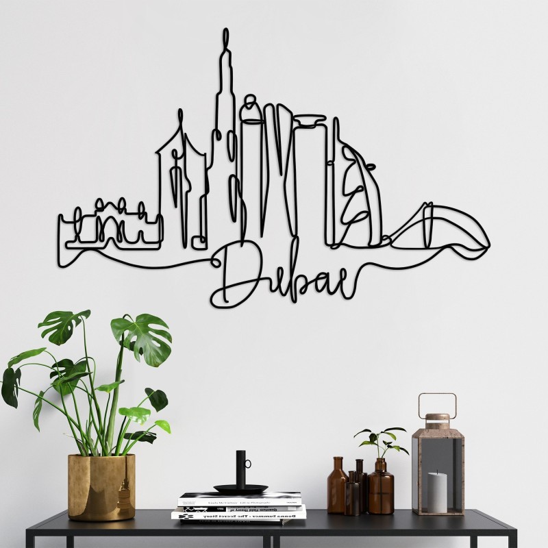 Decoración pared de metal Dubai negro 120x78x1.5 cm