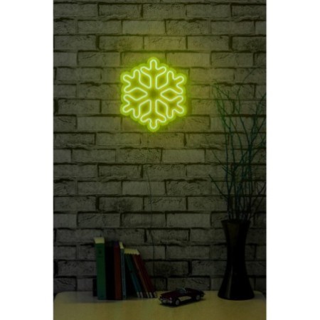 Iluminación LED decorativa de plástico Snowflake amarillo 30x26x2 cm