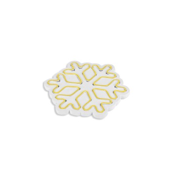 Iluminación LED decorativa de plástico Snowflake amarillo 30x26x2 cm