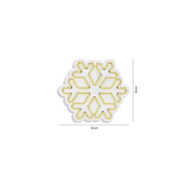 Iluminación LED decorativa de plástico Snowflake amarillo 30x26x2 cm