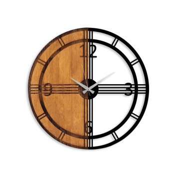 Reloj de pared madera Rays nogal negro 56x3x56 cm