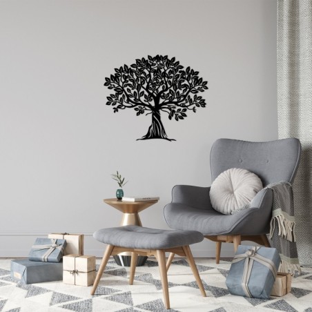 Decoración pared de metal Monumental Tree 5 negro 70x58 cm