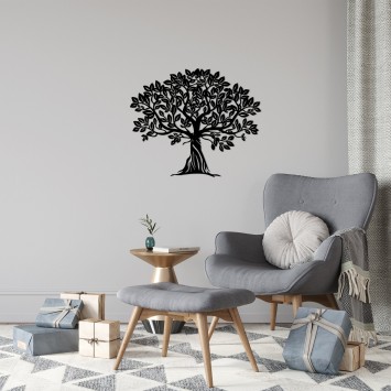 Decoración pared de metal Monumental Tree 5 negro 70x58 cm