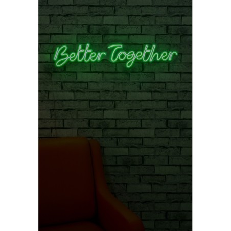 Iluminación LED decorativa de plástico Better Together verde 84x16x2 cm