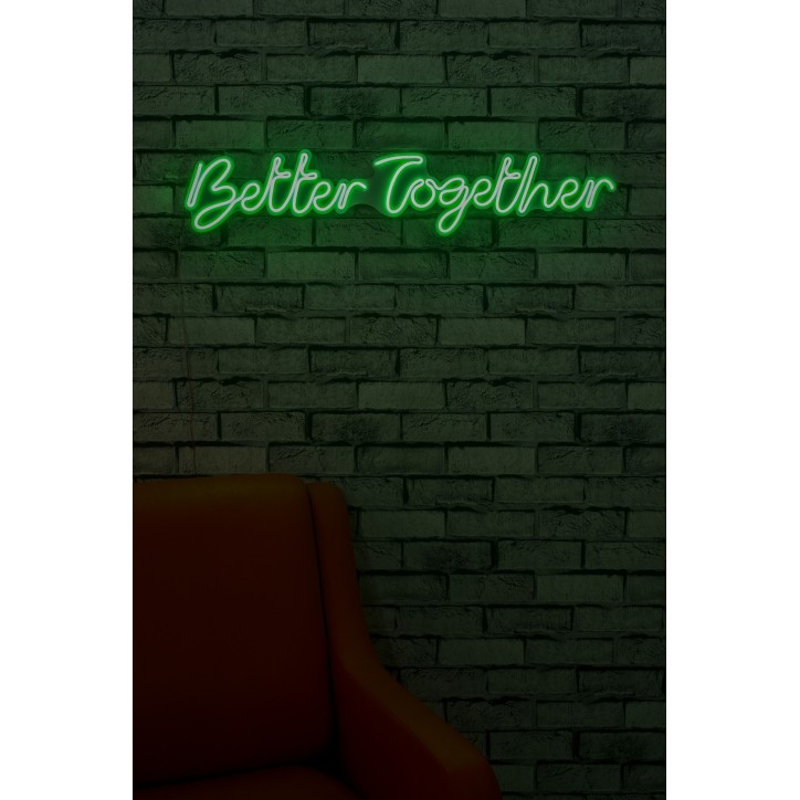 Iluminación LED decorativa de plástico Better Together verde 84x16x2 cm