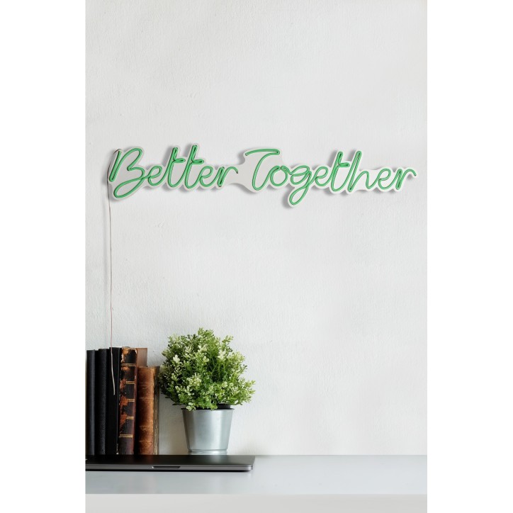 Iluminación LED decorativa de plástico Better Together verde 84x16x2 cm