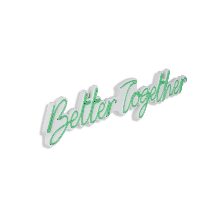 Iluminación LED decorativa de plástico Better Together verde 84x16x2 cm