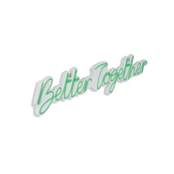 Iluminación LED decorativa de plástico Better Together verde 84x16x2 cm