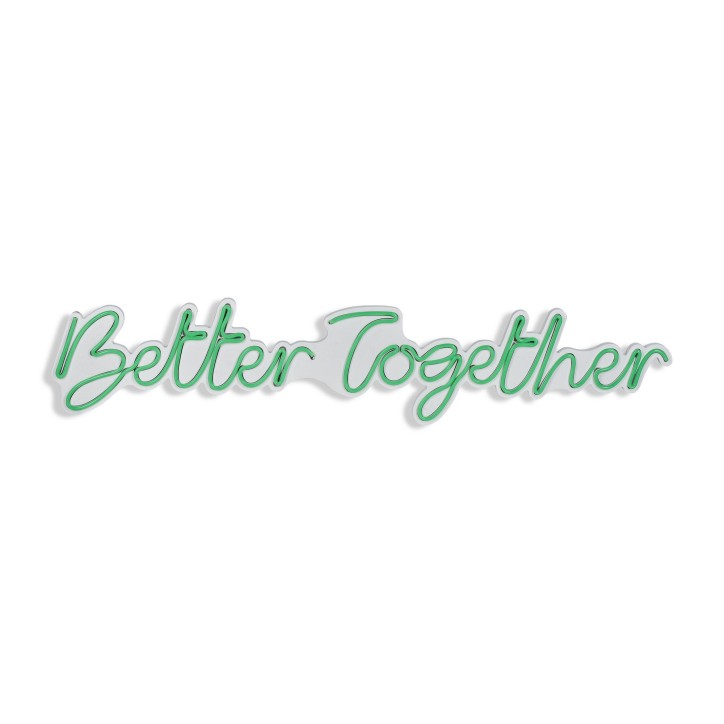 Iluminación LED decorativa de plástico Better Together verde 84x16x2 cm