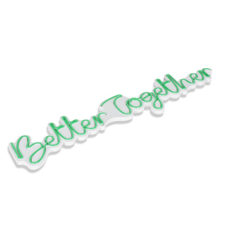 Iluminación LED decorativa de plástico Better Together verde 84x16x2 cm