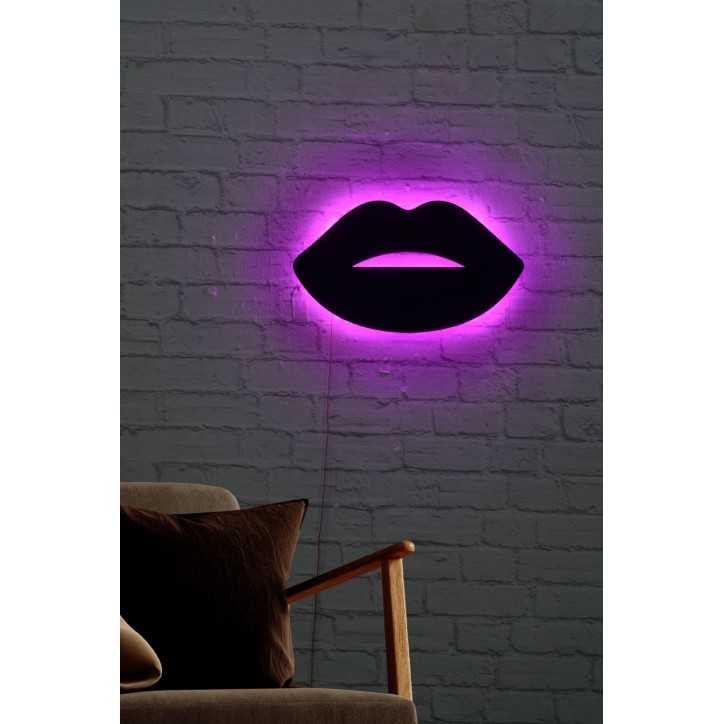 Iluminación LED decorativa Lips 2 rosa 40x23 cm