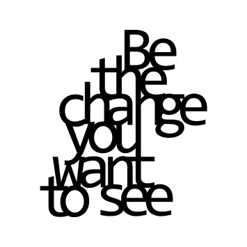 Decoración pared de metal Be The Change You Want To See negro 70x62 cm