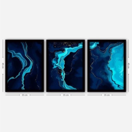 Cuadro decorativo enmarcado 3SC35 multicolor 35x45 cm (3 piezas)
