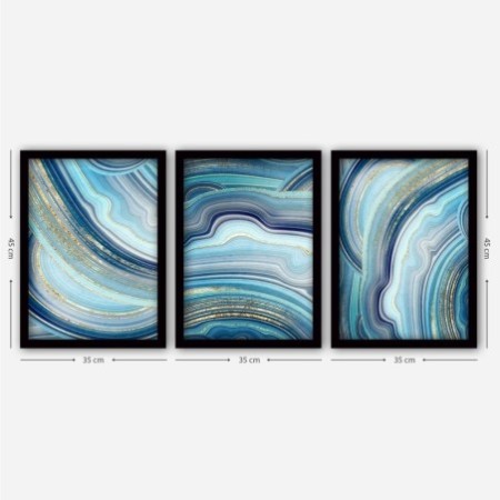 Cuadro decorativo enmarcado 3SC39 multicolor 35x45 cm (3 piezas)