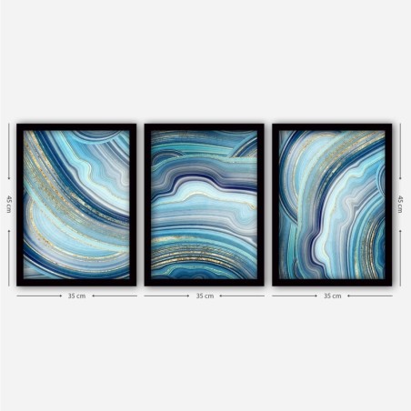 Cuadro decorativo enmarcado 3SC39 multicolor 35x45 cm (3 piezas)