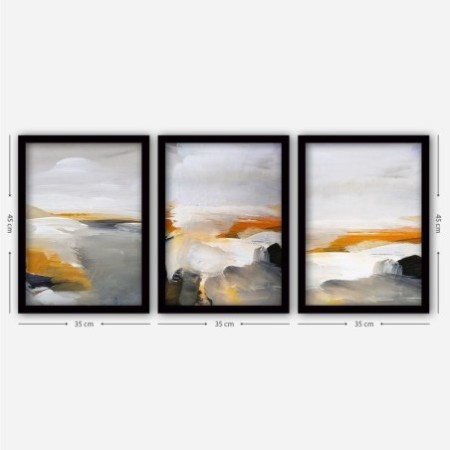 Cuadro decorativo enmarcado 3SC62 multicolor 35x45 cm (3 piezas)