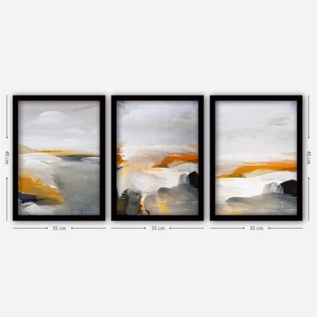 Cuadro decorativo enmarcado 3SC62 multicolor 35x45 cm (3 piezas)