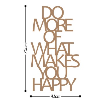 Decoración pared de metal Do More Of What Makes You Happy cobre 41x70 cm