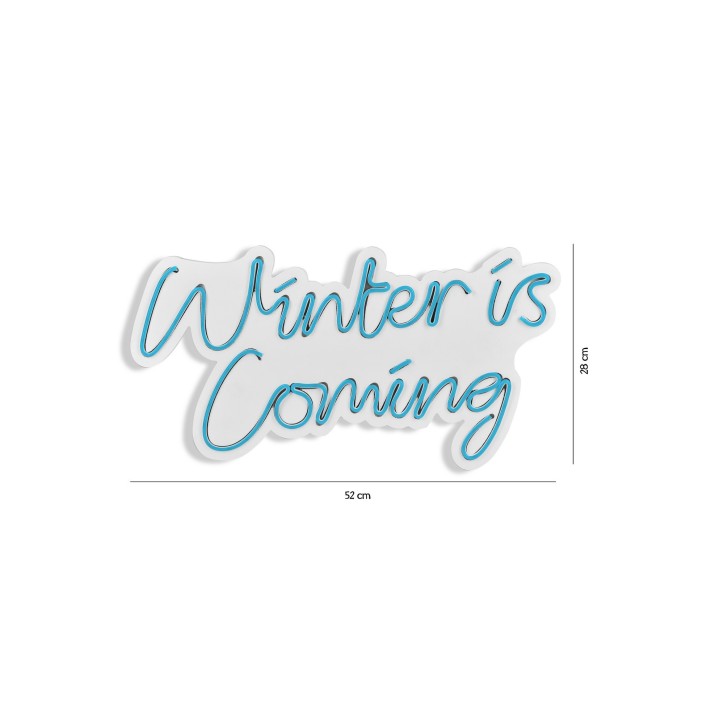 Iluminación LED decorativa de plástico Winter is Coming azul 52x28x2 cm