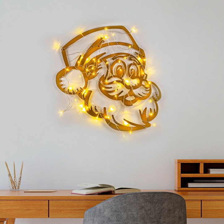 Decoración pared de metal XMASGOLD-14 oro 61x59 cm