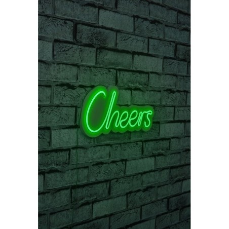 Iluminación LED decorativa de plástico Cheers verde 30x14x2 cm