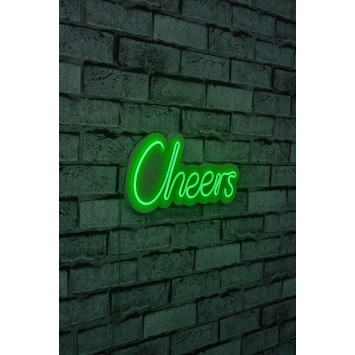 Iluminación LED decorativa de plástico Cheers verde 30x14x2 cm