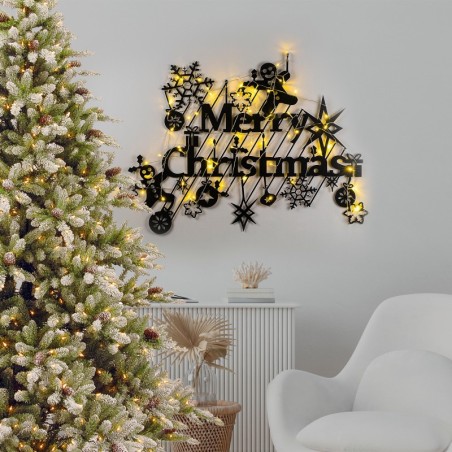 Decoración pared de metal XMASBLACK-23 negro 95x69 cm