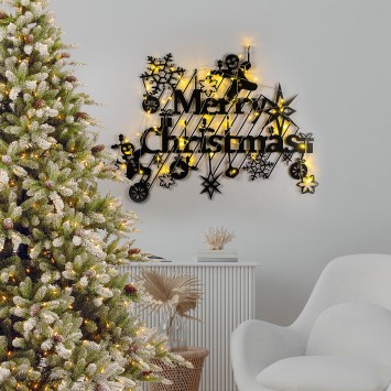 Decoración pared de metal XMASBLACK -23 negro 95x69 cm